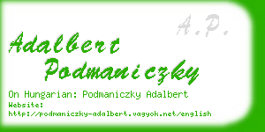 adalbert podmaniczky business card
